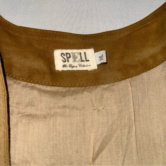 Spell & The Gypsy Collective Leather Fringe Vest Suede Boho Festival M/L RARE - Picture 8 of 15